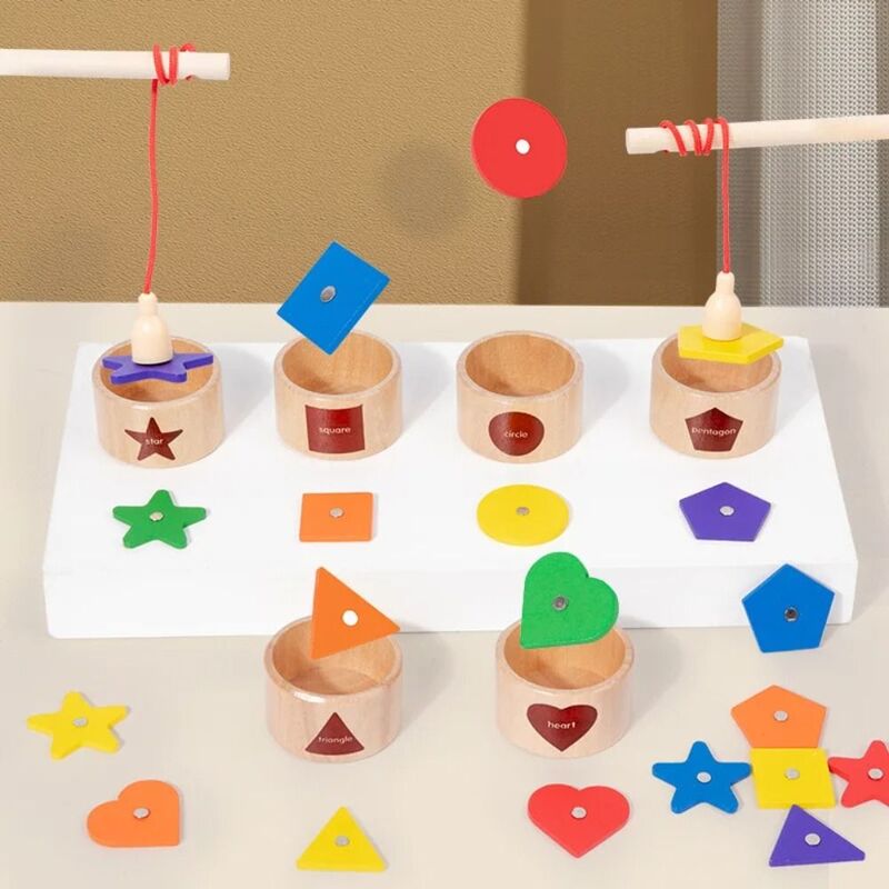 Kinder Holz magnetische Farbe Form Klassifizierung Tasse geometrische Erkenntnis Angels piel lustige frühe Bildung Lernspiel zeug