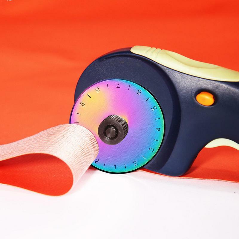 Juego de cortadores rotativos de 45mm con cuchillas rotativas chapadas en titanio de 5 colores, cortador de tela, SKS-7, herramienta de costura y Patchwork