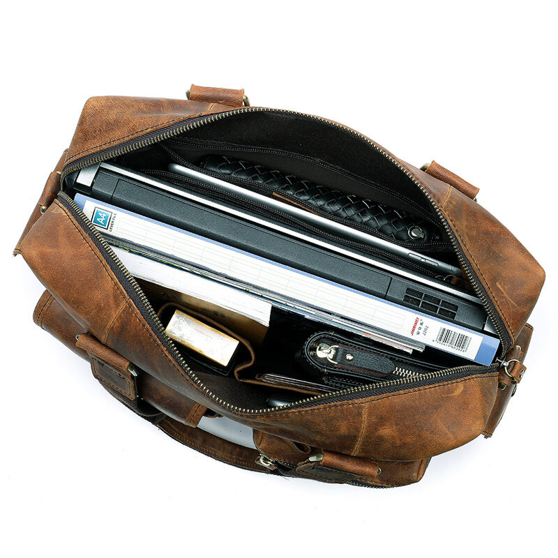 Torba z prawdziwej skóry męska teczka Messenger Laptop dla mężczyzn biurowe męskie torebki