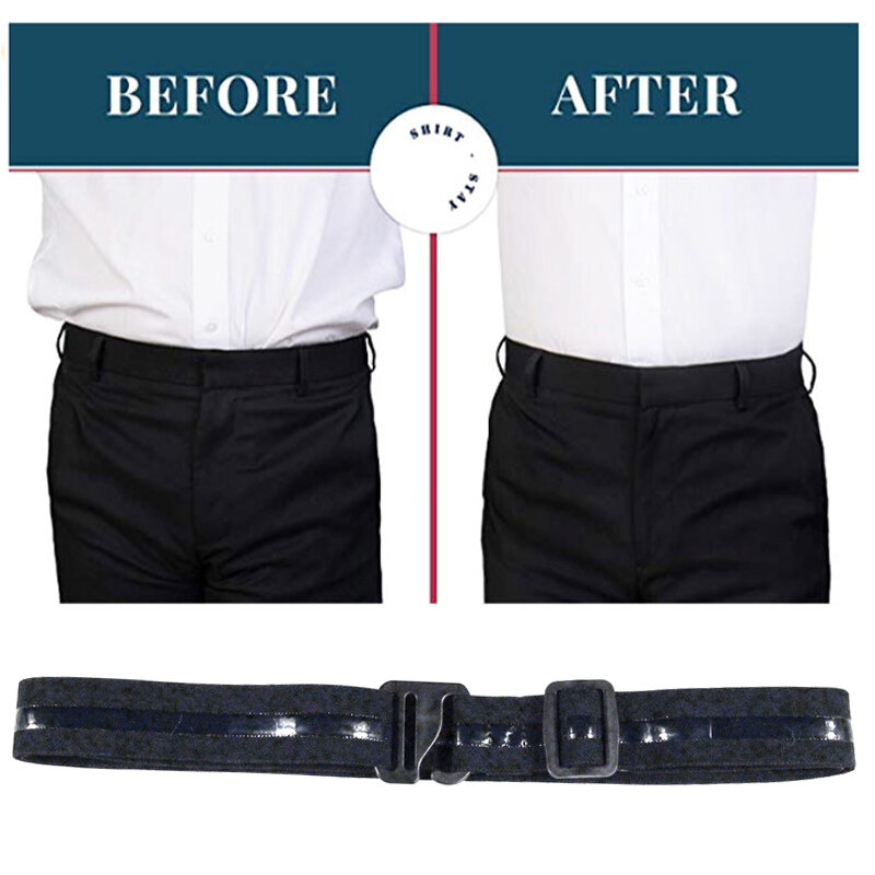 Soporte para camisa, cinturón ajustable antideslizante a prueba de arrugas, correas de bloqueo para mujeres y hombres