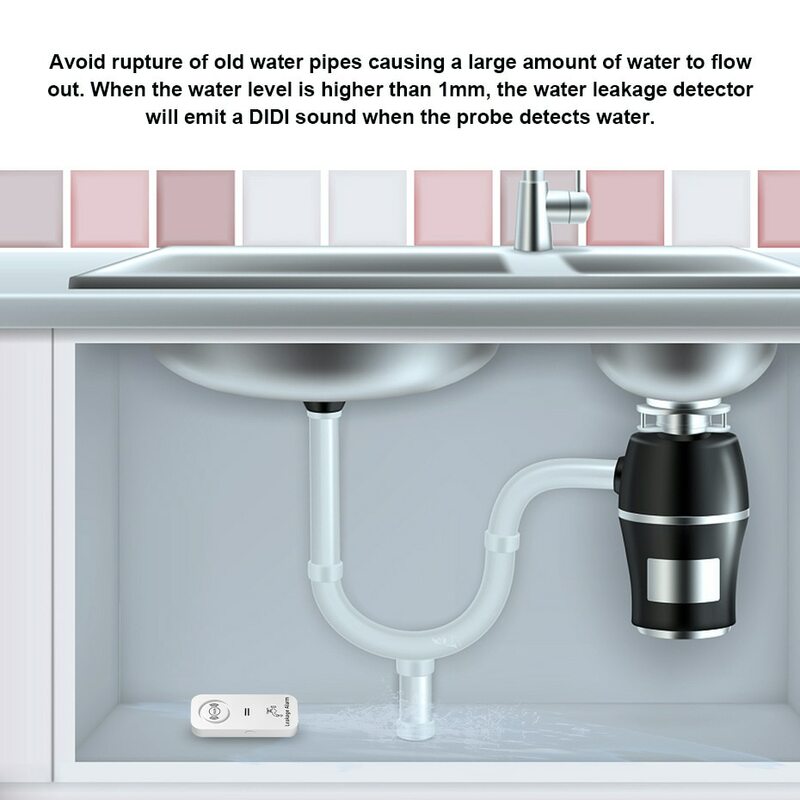 جهاز استشعار مياه لاسلكي KERUI جهاز إنذار 90dB تنبيه مراقبة التسريبات والتنقيط لرجال حمام المطبخ