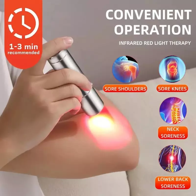 Mini lámpara de terapia de fototerapia de luz roja de mano, bolígrafo de antorcha de luz infrarroja Led para tratar el dolor y como fuente de alimentación móvil