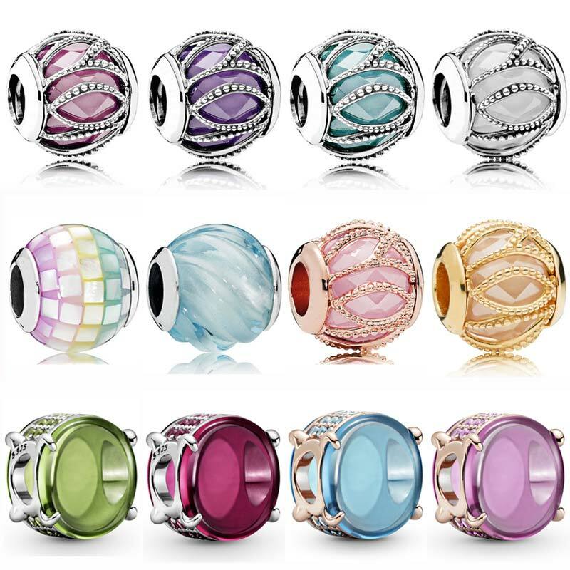 Perles cabochon ovales multicolores en argent regardé 925, breloque rayonnante, arc-en-ciel entrelacé, mosaïque, convient pour bracelet, bijoux à bricoler soi-même, mode