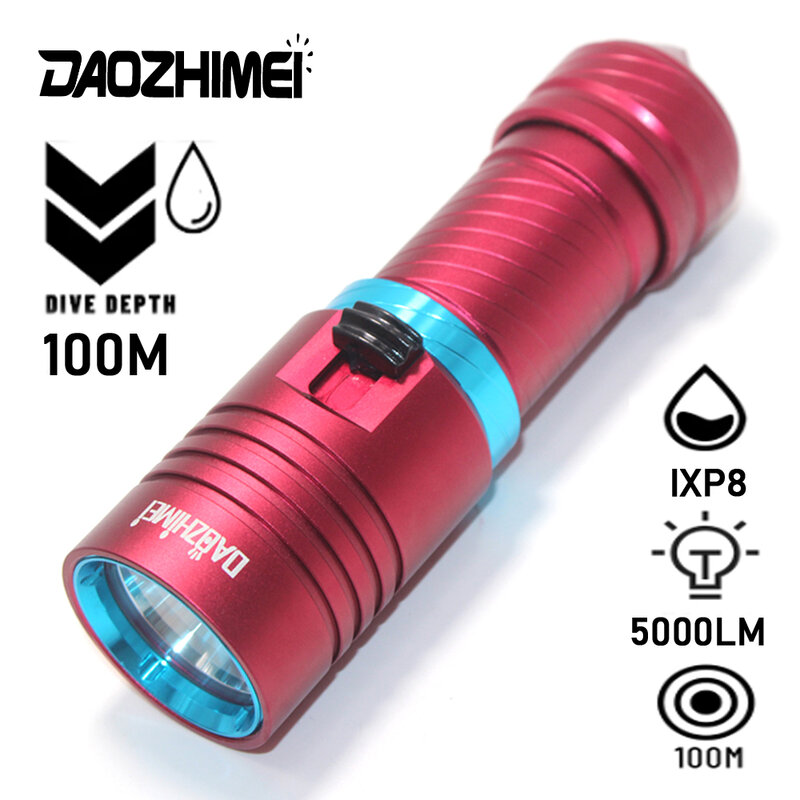 L2 Led Flashlight Scuba Diving Light Waterproof Underwater Light Camping lanterna Torch For 18650 26650 Battery (Not included)