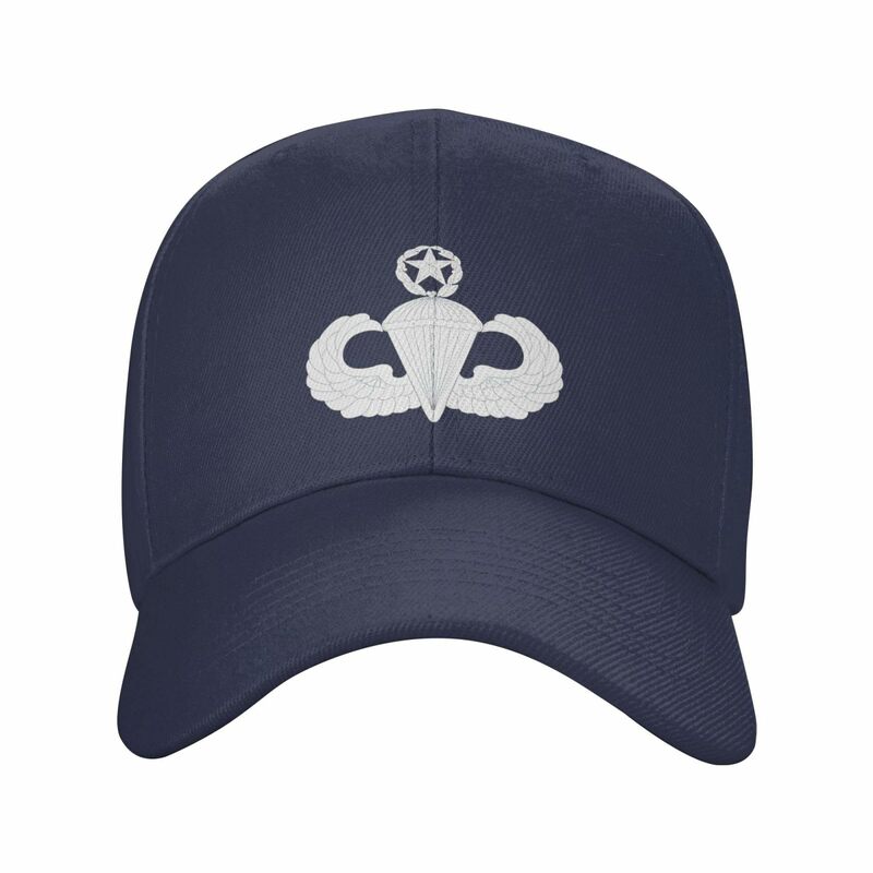 男性と女性のための調節可能な野球帽,マスターパラシュートバッジ,トラック運転手の帽子,ネイビーブルーの帽子,米国の状態