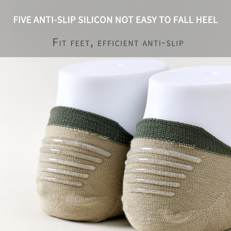 Iiow-通気性のあるメッシュの目に見えない靴下,シリコン,滑り止め,抗菌剤,薄いスリッパのセット
