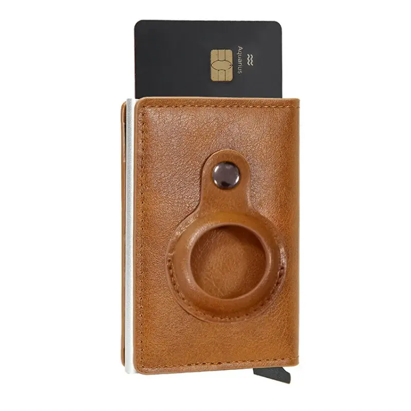 Nowe włókno węglowe dla Apple Airtag portfel mężczyźni identyfikator firmy posiadacz karty kredytowej Rfid Slim Anti Protect Airtag slajdów portfel Dropship