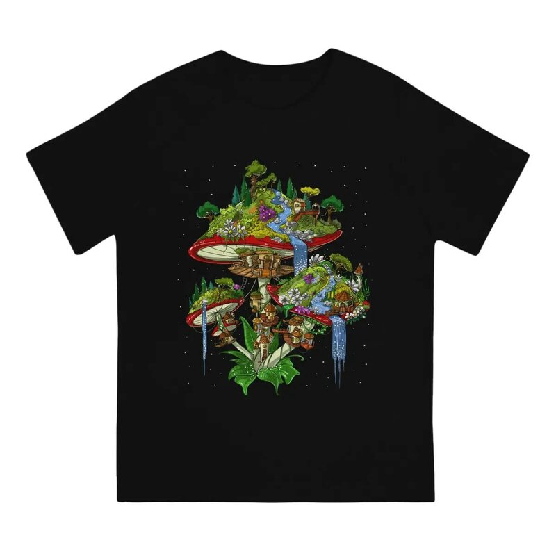 Koszulka na co dzień na całym świecie magiczne grzyby w stylu Streetwear codzienna koszulka dla mężczyzn z krótkim rękawem unikalne ubrania prezentowe