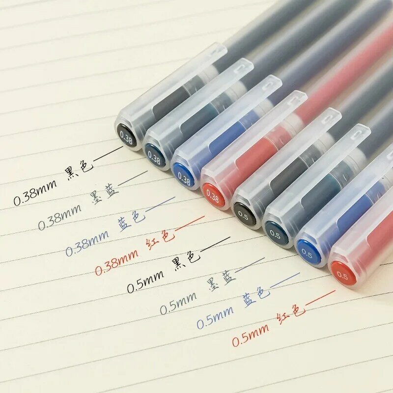 8 قطعة اليابان القرطاسية موجيس رولربال جل القلم 0.5 0.38 مللي متر طالب فحص قبعة القلم أسود أزرق أحمر Kawaii طالب الأعمال