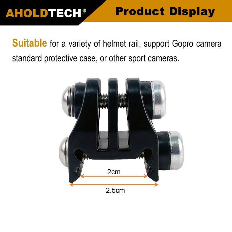 Tactical Helmet Rail Camera Fish Bone, Adapter Connector para GoPro Hero Cameras e outras câmeras esportivas