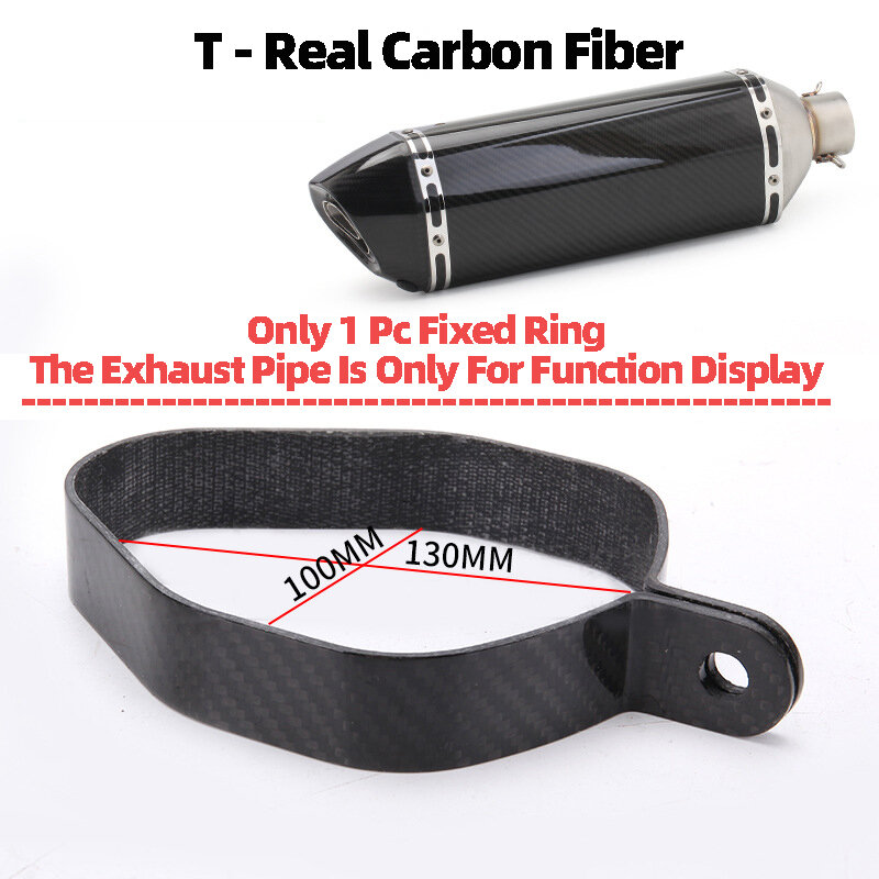 Morsetto di scarico universale per moto staffa di supporto per tubo di scarico Fix Ring Hanger Band Support accessori in fibra di carbonio
