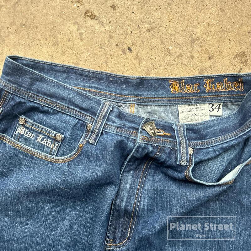 Nowe haft smoka jeansy męskie Y2k jeansowe krótkie harajuku vintage proste spodnie długi w stylu ulicznym spodnie hip hopowe odzież męska