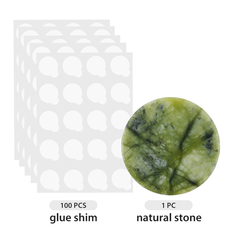 แผ่นติดขนตาปลอมทำจากหินหยกแบบกลมมีกาวติด100ชิ้นกันน้ำ peralatan Rias ต่อขนตาที่ยึดกระดาษ
