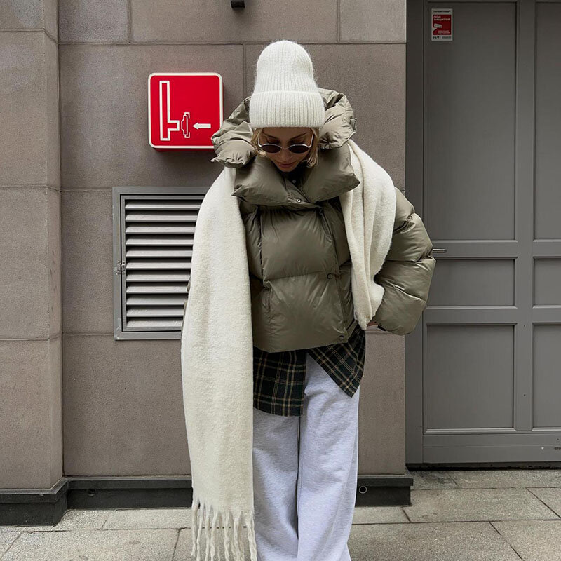 Mantel panjang wanita bertudung hangat untuk musim dingin mantel katun wanita 2023 mantel katun wanita musim dingin kualitas tinggi santai modis baru T286