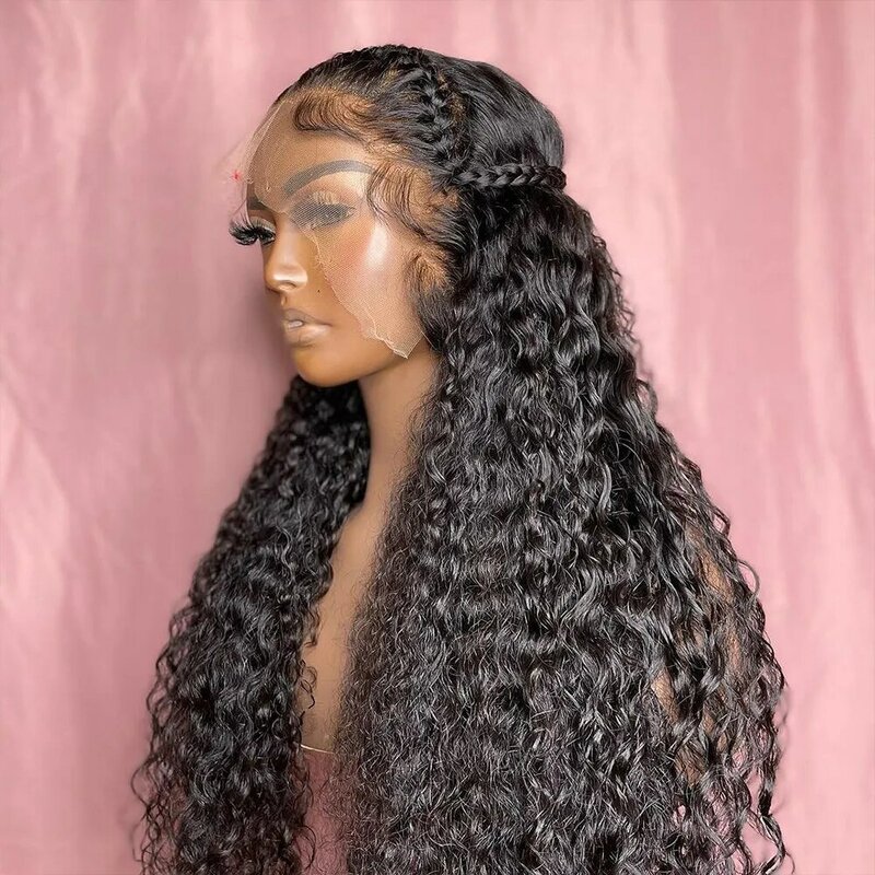 Perruque Lace Front Wig Deep Wave Brésilienne Naturelle, Cheveux Humains, Pre-Plucked, 13x6, 13x4, 30 32 Pouces, pour Femme