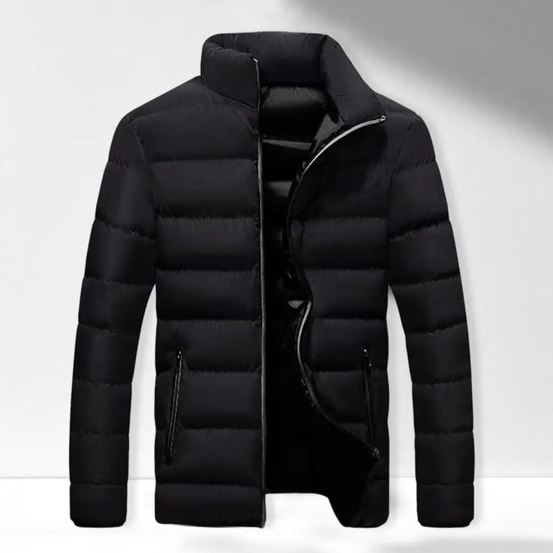 Stylish  Men Jacket Temperament Warm Zipper Jacket Coat Padded Cozy Men Parkas Streetwear