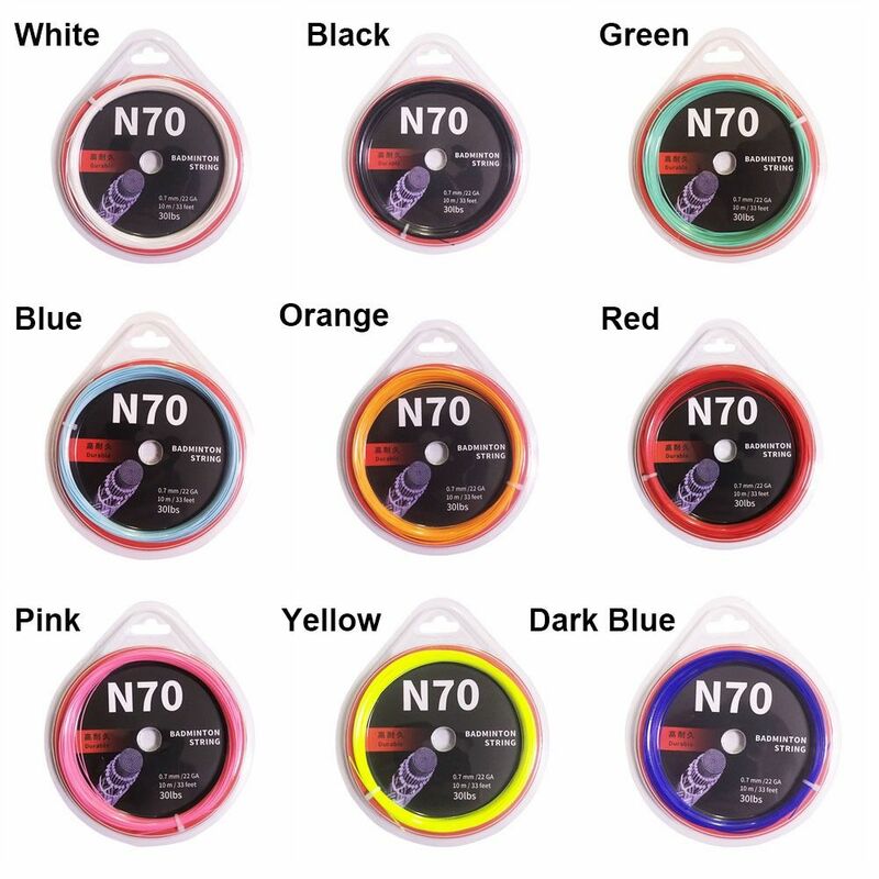Durável Multicolor Badminton Racket String, Raquete Amarrando Fio, Treinamento N70, Durável, Comprimento 10m, Diâmetro 0.7mm