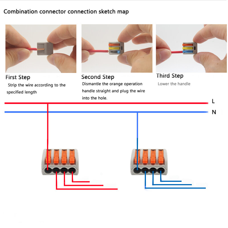 Konektor kawat terminal cepat terminal Mini kabel rumah splitter kompak Universal modul paralel steker