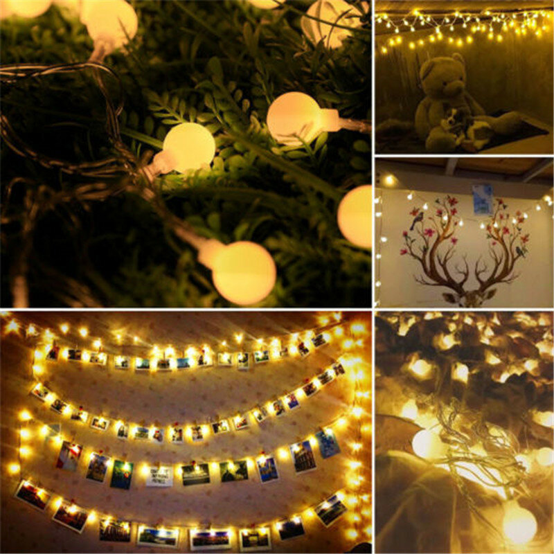 요정 스트링 화환 크리스마스 트리 커튼 공, 야외 결혼식 홈 장식 커튼 조명, Luces LED Navidad, 3M, 20 LED
