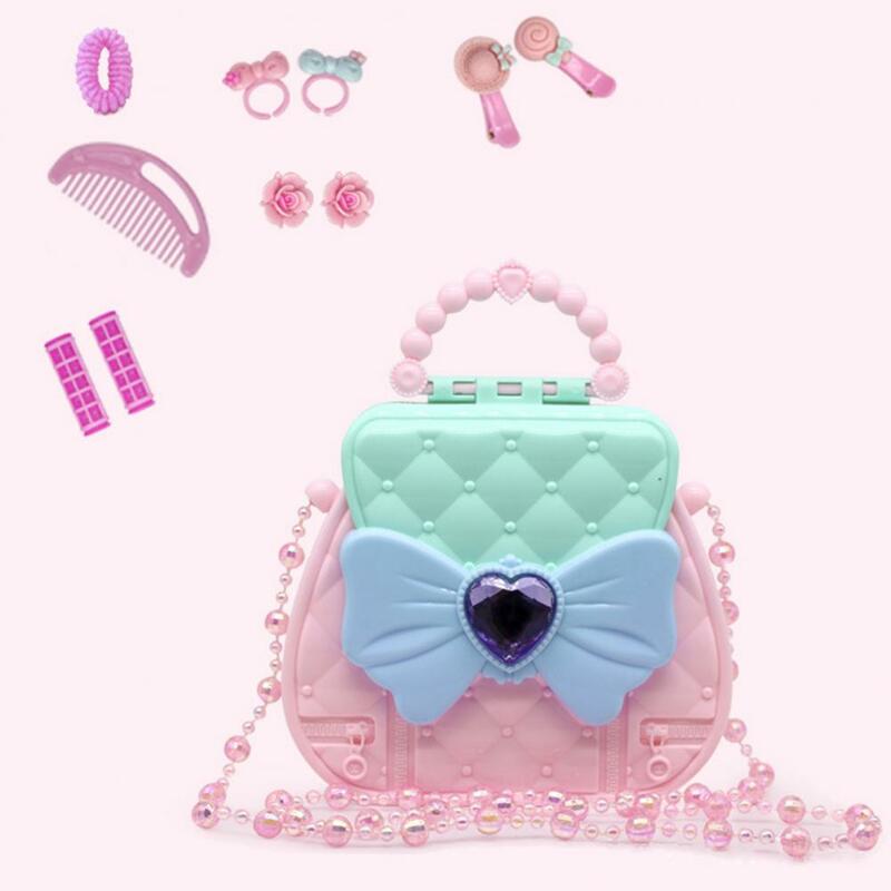 Bolsa de mensajero de juguete Premium con peine, Kit de Casa de juegos de maquillaje de Color vivo, bolsa de juguete encantadora para niños
