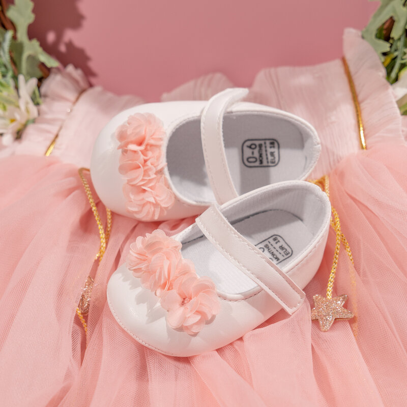 Sapato de rosa antiderrapante com sola macia de bowknot para bebé, recém-nascido First Walker Crib Shoes, moda, primavera