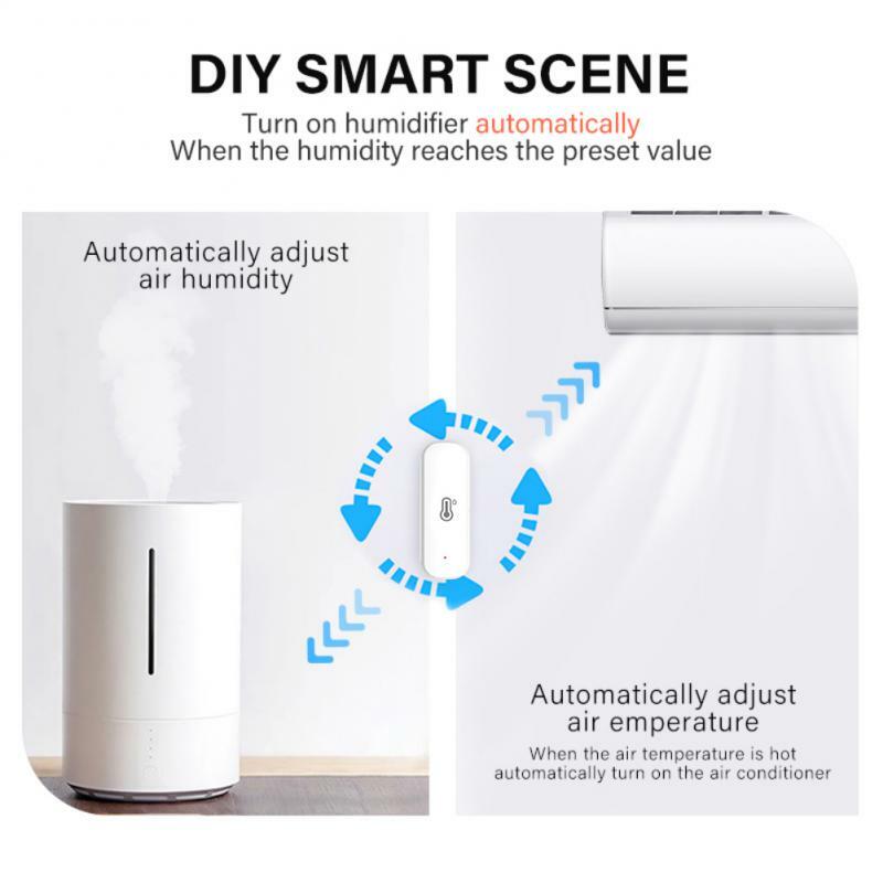 Termómetro inteligente Tuya Smart Life Zigbee 3,0, Sensor de temperatura y humedad para interiores, higrómetro con Alexa y Google Home