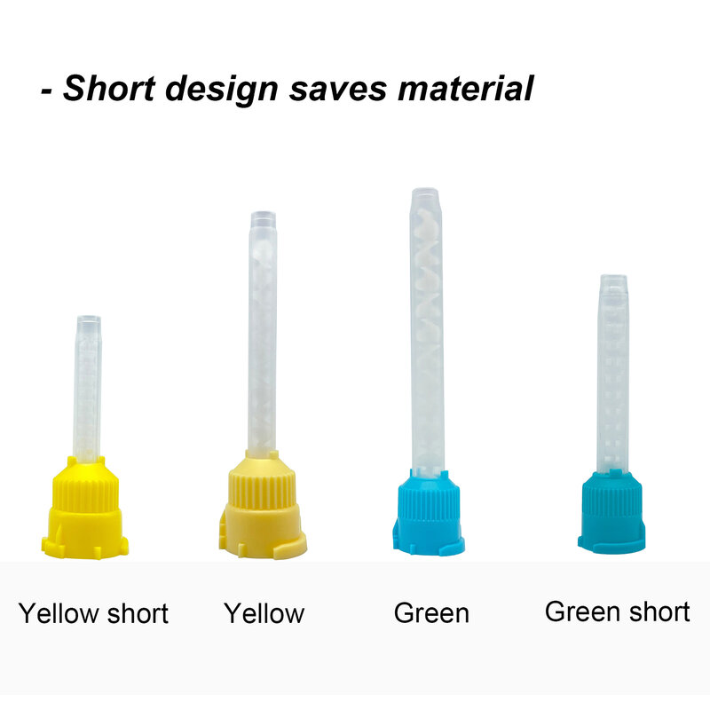 50 teile/los Dental Misch Tipps Eindruck Materialien Labor Prothese Labor Farbe Rohre Einweg Silikon Gummi