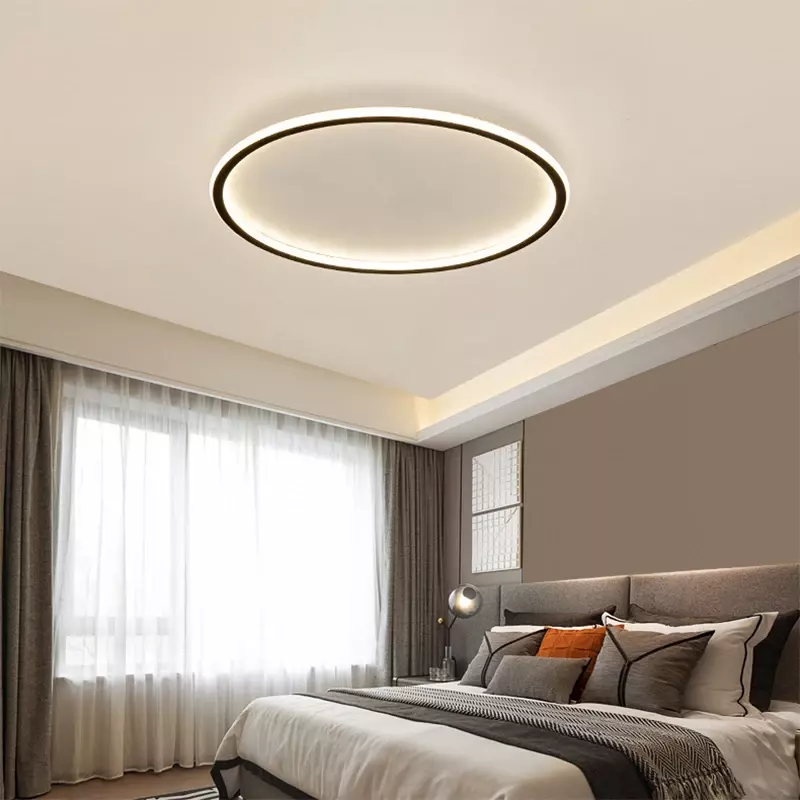 Plafoniera moderna a LED per camera da letto soggiorno sala studio studio minimalista sottile nero bianco oro Home Decor apparecchi di illuminazione