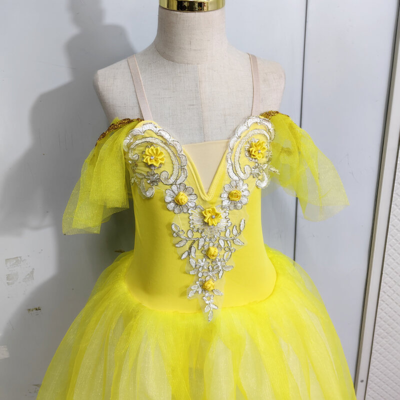 Children's Ballet Dress 3-layer Tutu Long Tutu Skirt Belly Dance Dress Girls' Performance Dress Training Clothes