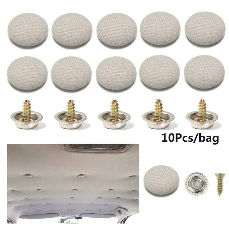 10pcs Car Interior Roof Buckles Headliner Ceiling Cloth Fastener Clips Screw Caps Automotive Care Fabric Buckle Rivets Retainer