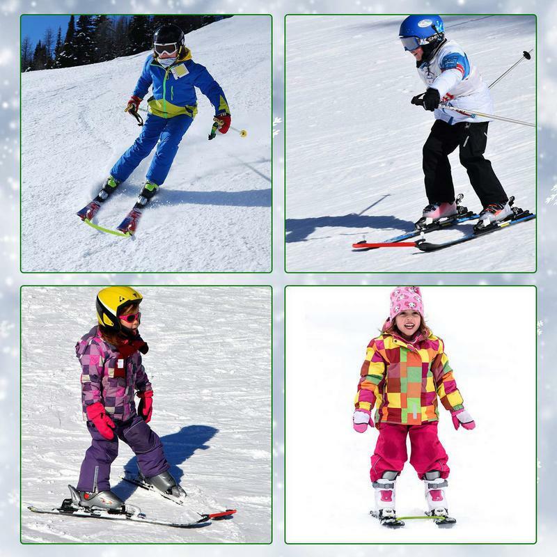 키즈 스키 팁 커넥터 휴대용 스키 훈련 보조기, 겨울 스키 장비, 스키 트레이너용 스키 팁 웨지 보조