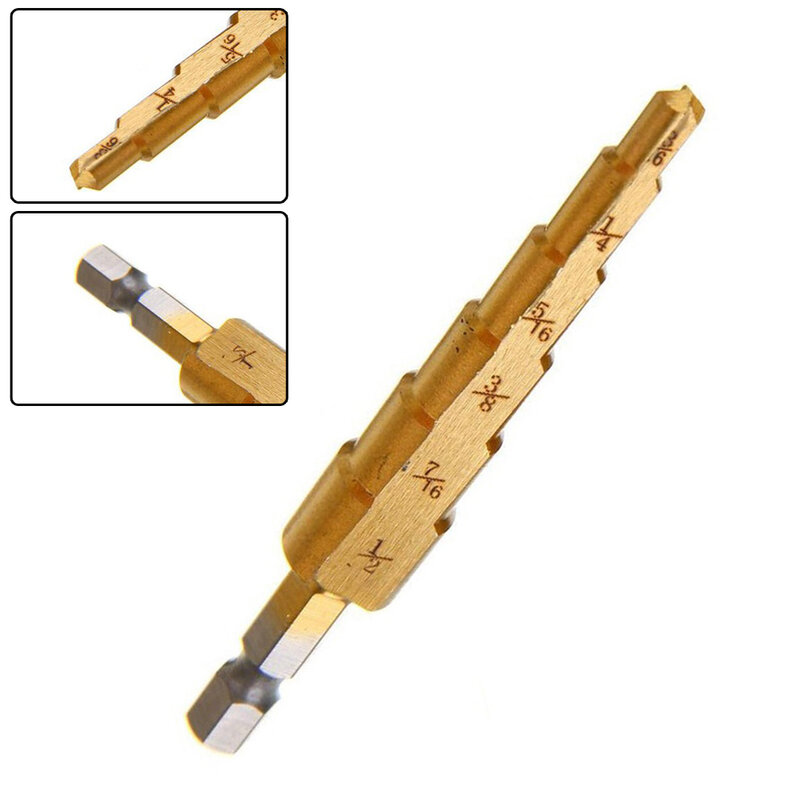 1 pz 3/16-1/2 Step Drill 4241 HSS Step Drill Bit Pagoda Drill Drilling Tool accessori piastra isolante in ferro di perforazione