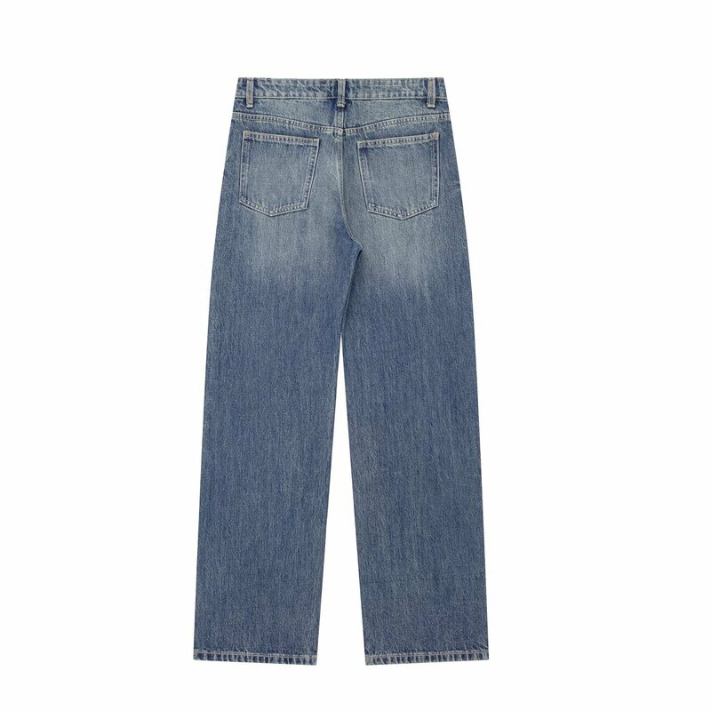 Новые модные удобные и универсальные повседневные Прямые джинсы со средней посадкой
