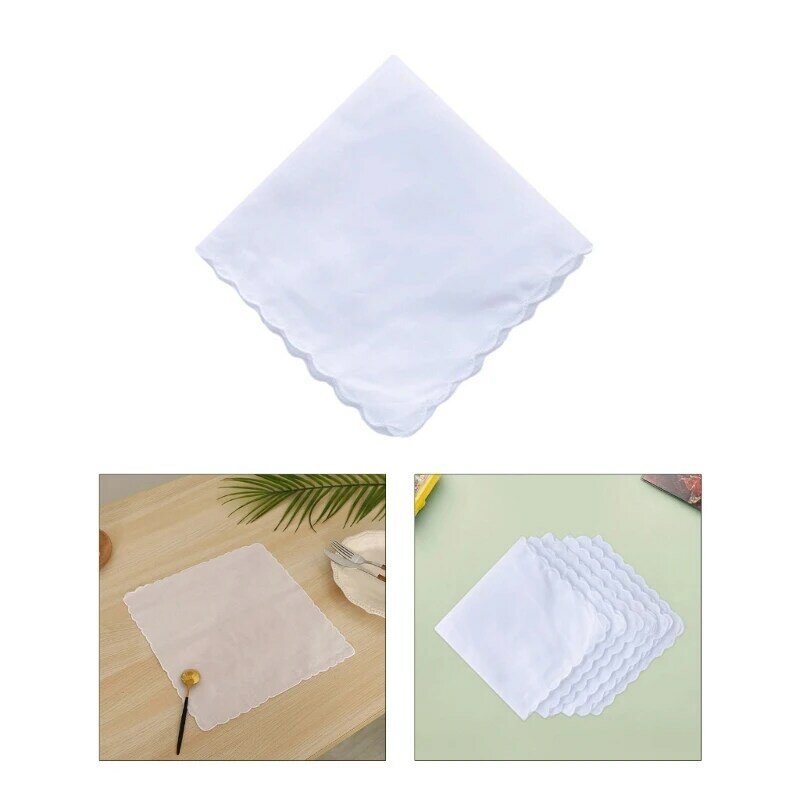 Fazzoletto portatile Tie-dye quadrato utile per donna uomo Gentleman fazzoletto quadrato in cotone bianco fazzoletto