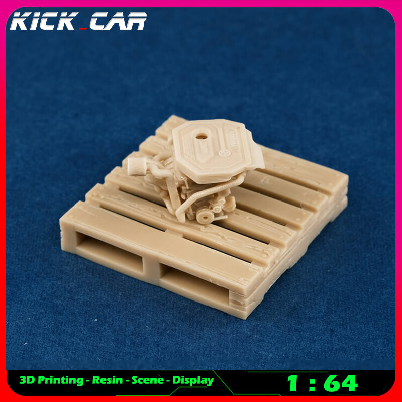 Kickcar 1/64 Voertuig Motor Model Auto Diorama Ongekleurd Resin Garage Scene Reparatie Gereedschap Decoratie Simulatie Scène Speelgoed