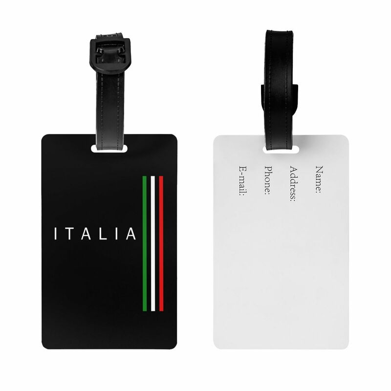 Etiquetas de bagagem personalizadas para Malas, Italiano Orgulhoso Bagagem Tags, Tampa de Privacidade, Nome do Cartão de Identificação, Italiano, Bandeira Itália