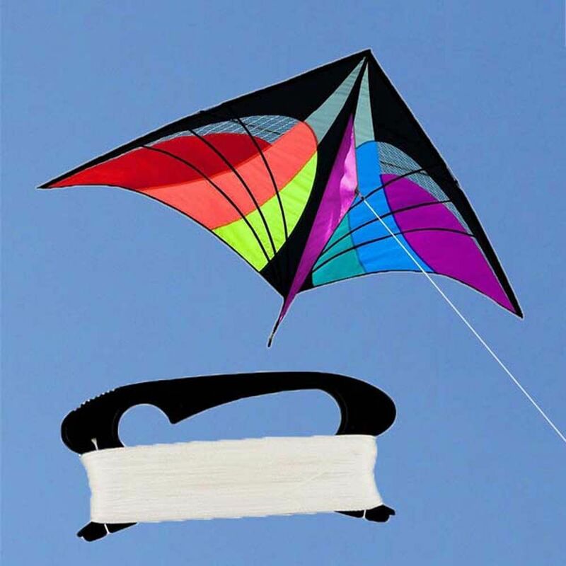 Cor preta D Forma Ferramenta de Papagaio Plástico, Kite Thread Winder, Flying Kite Line, Handle Board infantil, Presente