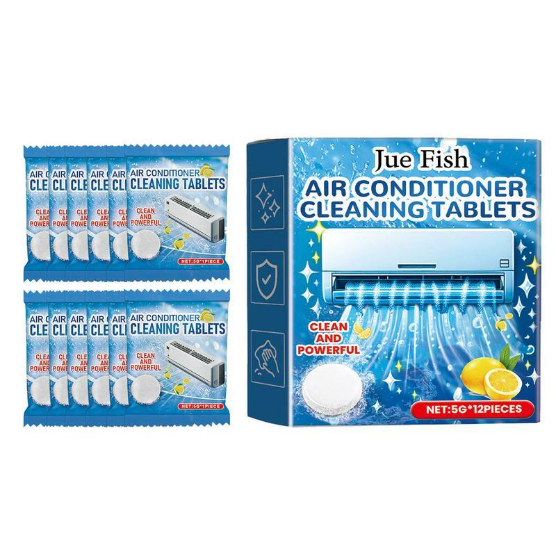 Air Conditioner Cleaner Tablets 12pcs Air Conditioner Foam Cleaner Easy-to-Foam Action Cleaning Tablets Conditioner Maintenance