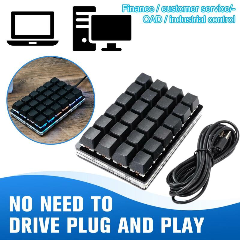 Mini Macro Custom Gaming Keyboard, Teclado Mecânico DIY Programável, Desenho PS, 2 Chaves, 6 Chaves, 8 Chaves, 12 Chaves, 16 Chaves, 24 Chaves