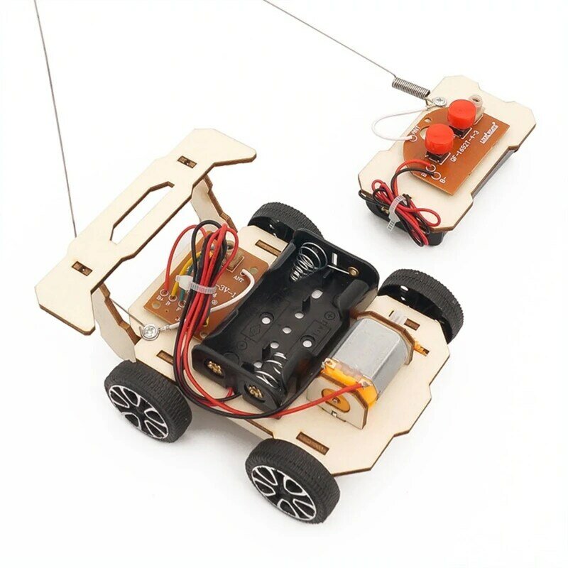 Kits modelos coches con Control remoto DIY madera, experimentos científicos DIY y juguetes educativos STEM para 8 a