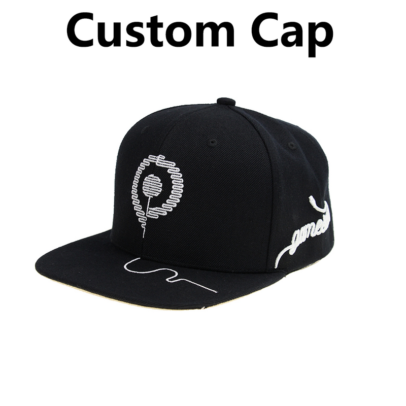 Boné de chapéu ajustável personalizado do adulto das crianças do basebol do design personalizado do logotipo da cópia do bordado 3d 2d do hiphop do tampão do snapback personalizado