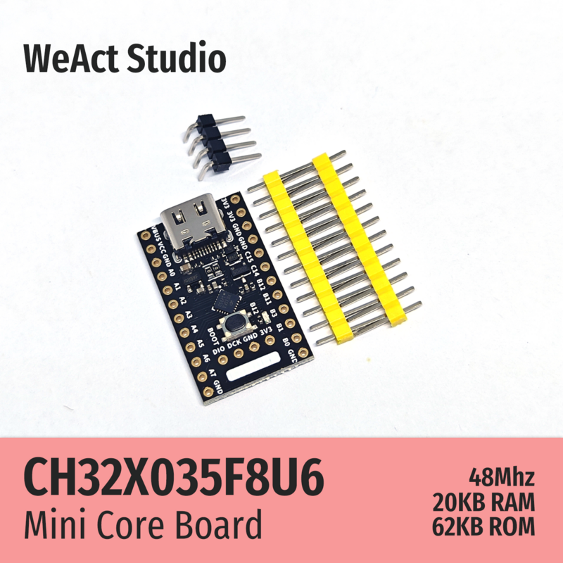 WeAct qingboard CH32X035 CH32 USB PD papan Demo papan inti QingKe RISC-V papan inti