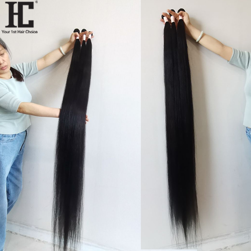 Sophia Straight Bundles de cheveux humains brésiliens, Remy Hair, Extensions de cheveux humains vierges non traités, 10A, 50 po, 60 po, 3/4 Bundles