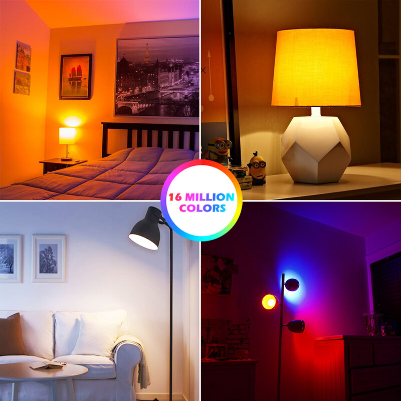 Bombilla LED inteligente con WiFi, lámpara con Alexa, Yandex, Alice, asistente de Google Home, Control por voz, 15W, Color RGB, E27, 220V, 110V, regulable