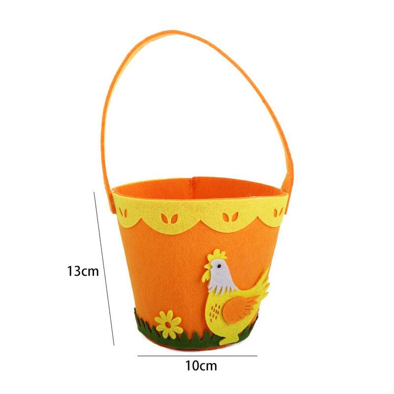 Party Candy Egg Buckets Non-woven Bag With Handle Wool Felt Bag For Children Kids Candy Bag Gift Pouch Tote Bag Easter Egg Bag