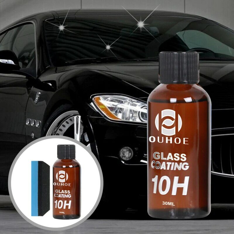 Revestimiento de vidrio para coche, capa líquida para el cuidado de la pintura, conjunto de revestimiento de vidrio superhidrofóbico, materiales Nano de polisiloxano, 10H