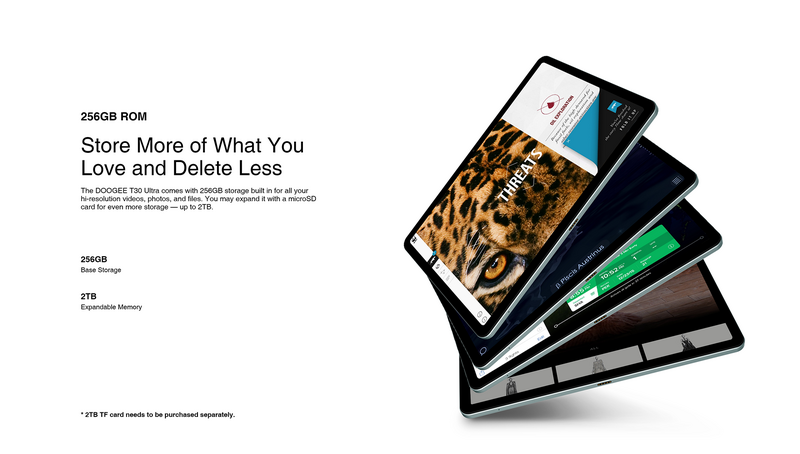 DOOGEE T30 울트라 태블릿, 안드로이드 13 쿼드 스피커, 11 인치 2.5K 디스플레이, Helio G99 옥타 코어, 7.6mm, 12GB + 256GB