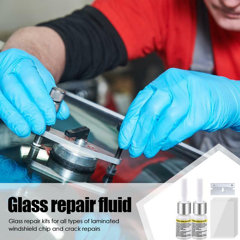Líquido de reparación de vidrio de parabrisas, Kit de reparación de vidrio de relleno de líquido Nano para ventana de coche automotriz, herramienta de parabrisas de larga duración para