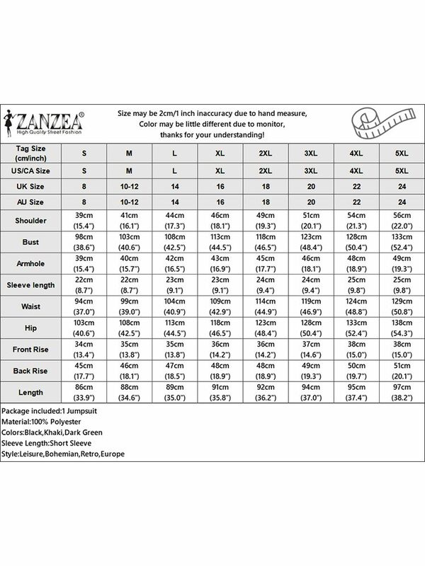 ZANZEA-Macacão de trabalho OL feminino, macacão, macacão, gola lapela, manga curta, macacões, calças vintage, macacão, 2024