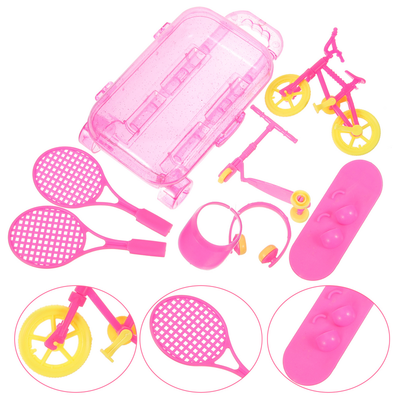 Уличный спортивный игровой набор, домашние наушники, чемодан, аксессуары, тянущаяся коробка, теннисные ракетки, наушники, Солнцезащитная шляпа, скутер